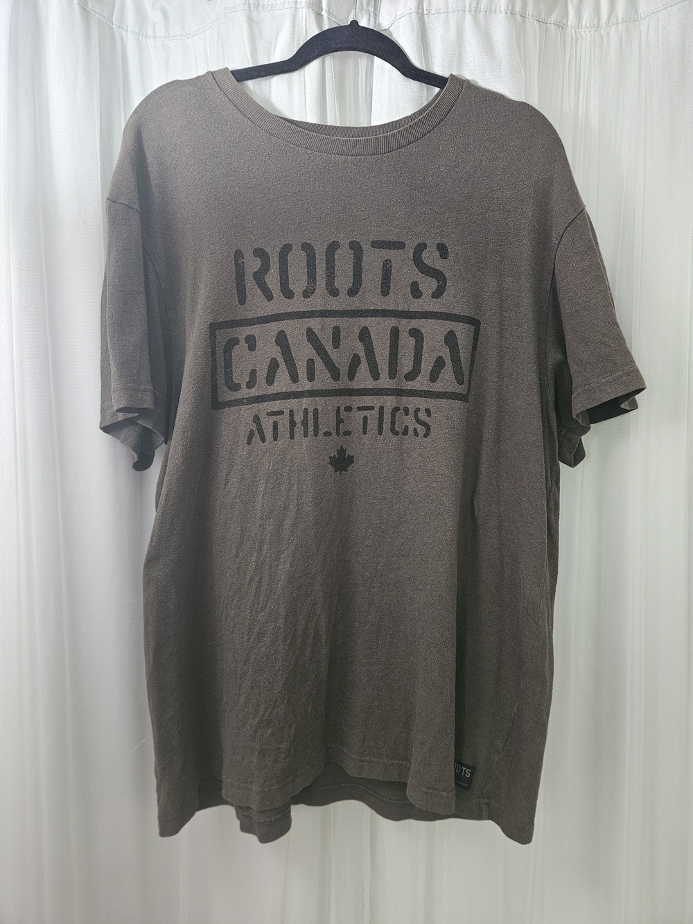 Roots Canada Athletics Men's Brown/green Logo T‑Shirt